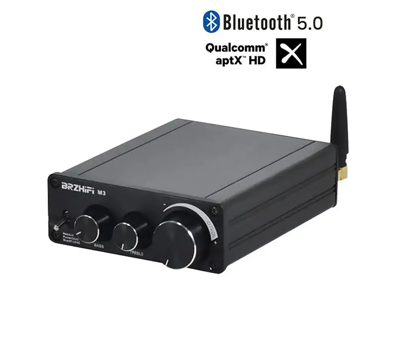 BRZHIFI Bluetooth 5.0 QCC5125 MA12070 Amplifier 2*80W 2.1 Power HD Audio AUX APTX APTX-HD HiFi Mini Amp DIY Stereo Home Theater