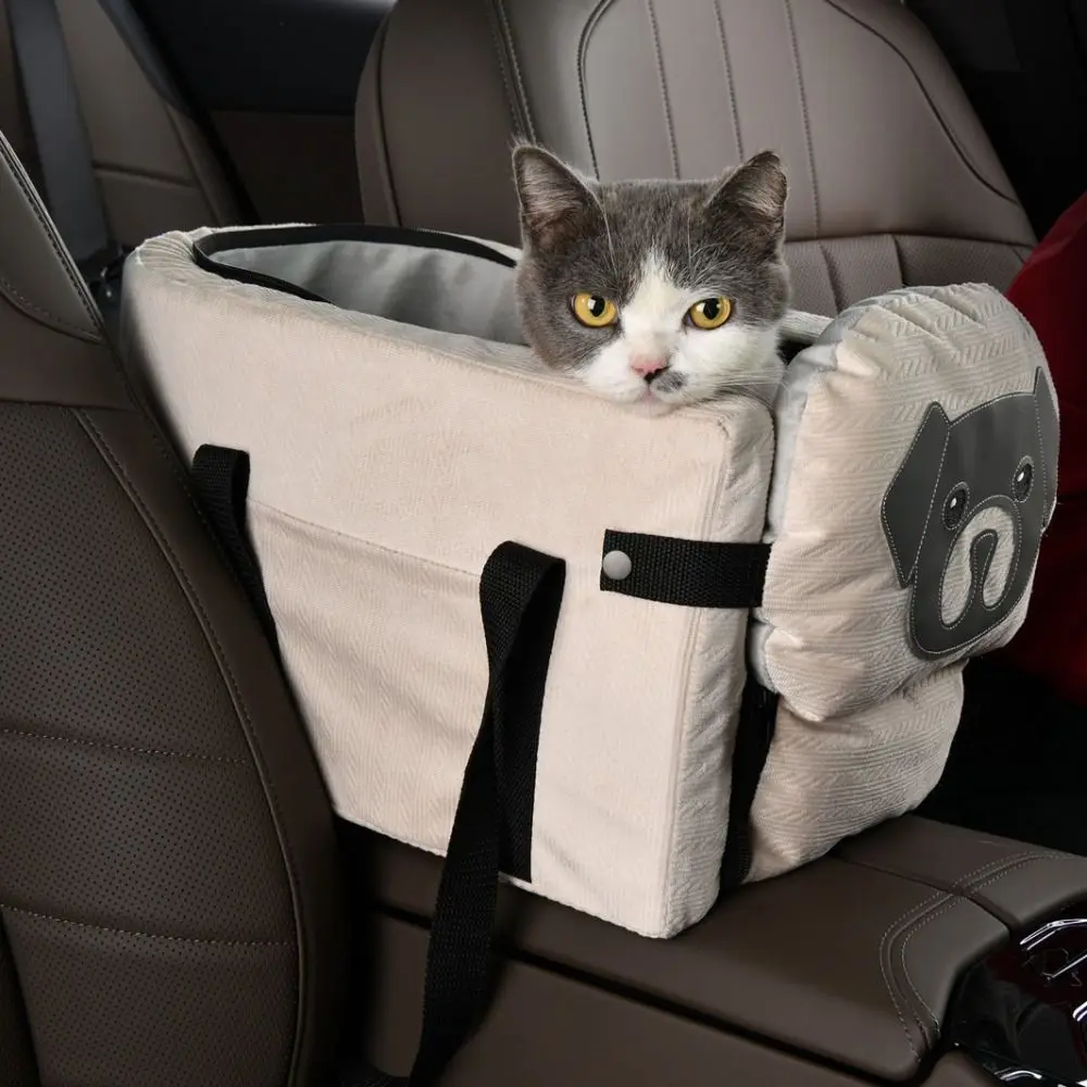

Cute Large Capacity Pet Car Seat Breathable Foldable Car Safety Seat Adjustable Harness Pet Car Luggage Outdoor