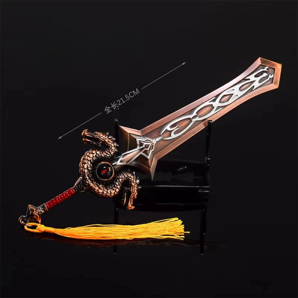 21.5cm World of Warcraft Game Peripheral Ashkandi Greatsword of The Brotherhood All Metal Weapon Model Knife Toy Sword Boys Gift