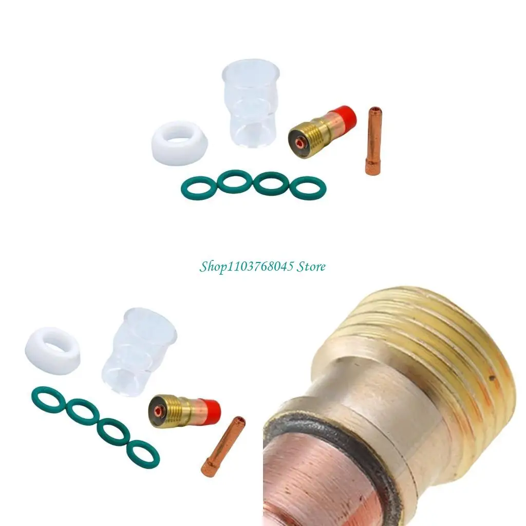 

R53F TIG Welding Torch Gas Lens Glass Cup Contact Tip for WP17 WP18 WP26 Tool Parts Heat Resistant