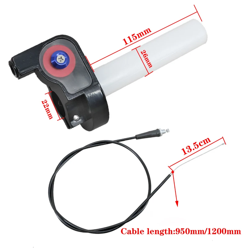 มือจับคันเร่งแบบหมุนเร็ว 22 มม. 7/8 นิ้ว พร้อมสายคันเร่ง 1200 มม. สำหรับรถมอเตอร์ไซค์วิบาก รถเอทีวี อะไหล่ GPX SDG