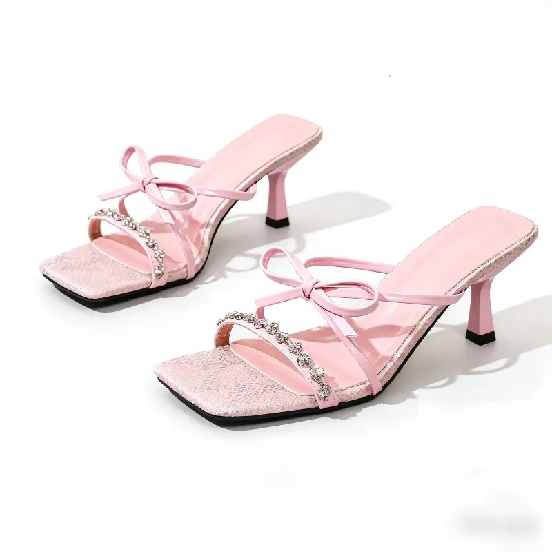

New Women Shoes Exquisite Rhinestone High Heeled Sandals for Woman Fashion Hollowed Out Casual Shoe Designer Shoes Zapatos Mujer