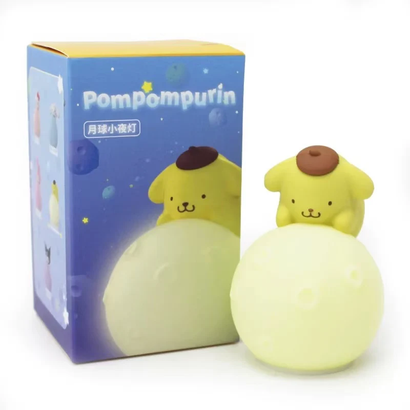 Authentic Sanrio Moon Night Light HelloKitty MY MELODY KUROMI POMPOMPURIN Cinnamorol Doll Handmade Ornament Children's Toy Gift view 5