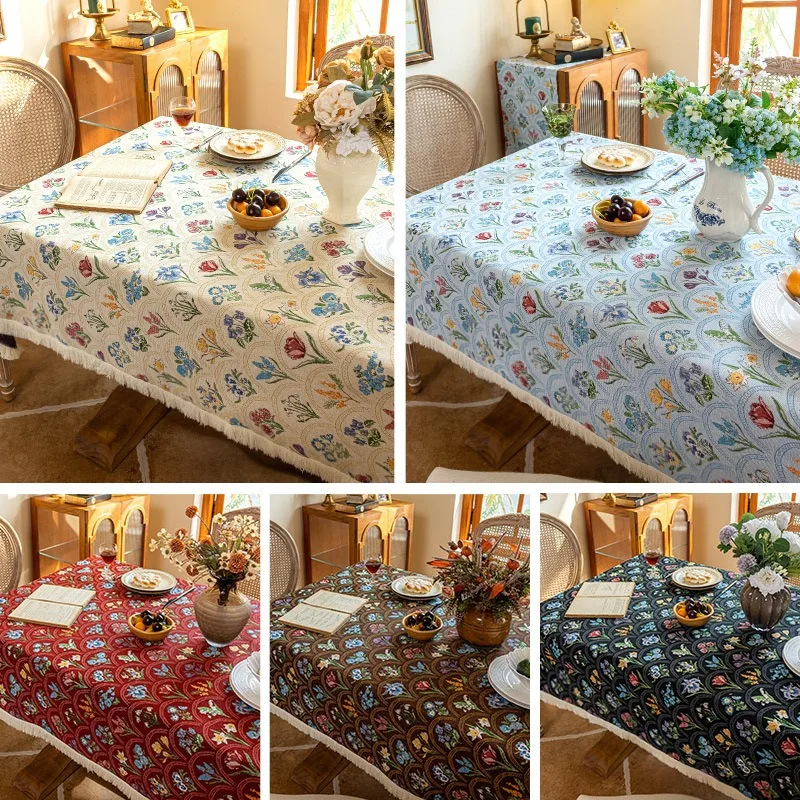 Home Imitation Cotton and Linen Coffee Table Cloth, TV Cabinet Cover Cloth, Anti-scald and Anti-dust Tablecloth