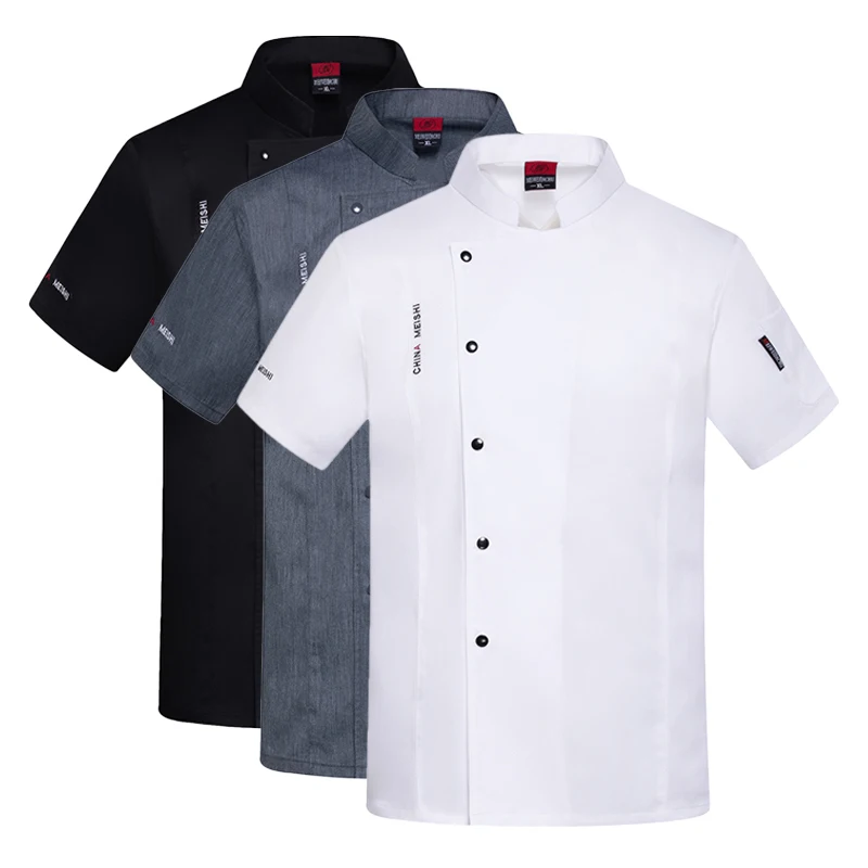 Camisa de camarero profesional para hombre, uniforme de trabajo para restaurante, ropa de cocinero, ropa de trabajo para Hotel, monos de cocina, chaqueta de Chef de panadería