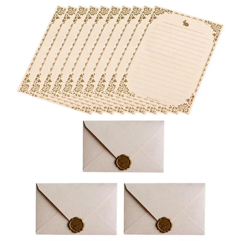 1 Set Of Vintage Kraft Envelope Letter Paper Pad Set  Invitation Envelopes Writing Paper Packing Envelopes DIY Envelopes