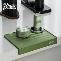 Bincoo Coffee Pressing Powder Mat Silicone Non-Slip Bar Mat Corner Filling Mat Powder Dispenser Set Handle Base