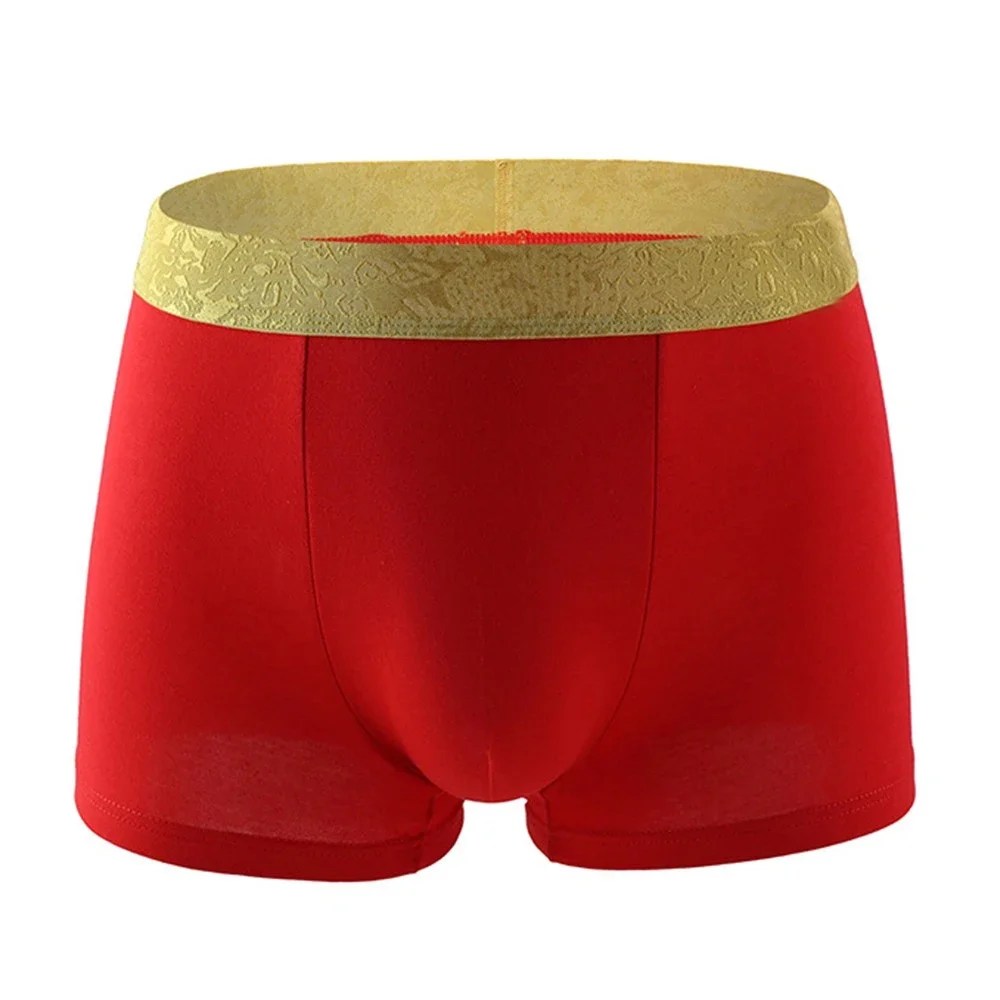 Unique Men Boxer Briefs Underwear Golden Dragon Pattern Loose Fit Comfortable Breathable Sleepwear Comfortable Panties