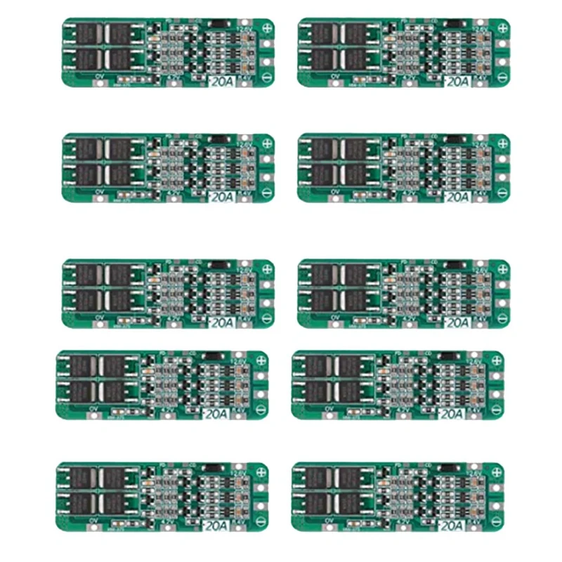 

10Pcs 3S 20A BMS 18650 Li-Ion модуль зарядного устройства литиевой батареи 11,1 V 12V 12,6 V Module