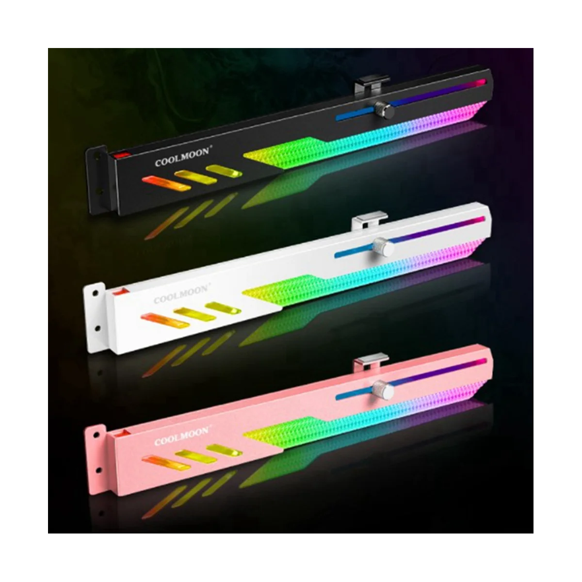 COOLMOON GT8 staffa di supporto GPU verticale staffa colorata 5V A-RGB supporto per scheda Video grafica per Computer supporto GPU, bianco