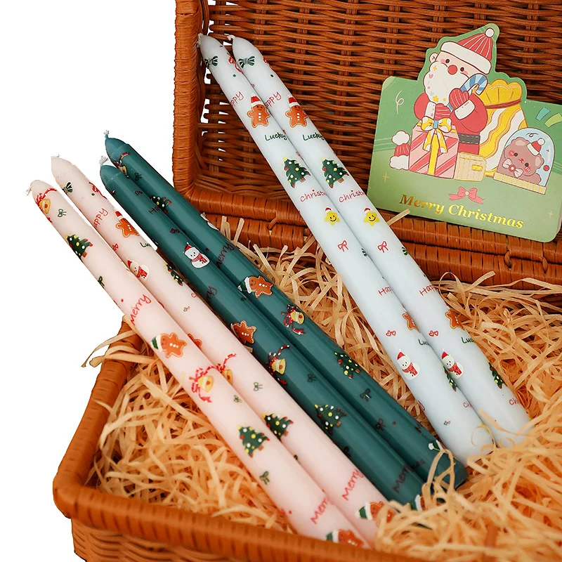 

Christmas Printed Scented Candles Long Rod Wax Home Decoration Cartoon Flameless Candle