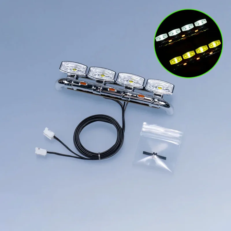 

Front Bumper Spotlight Chin Light for 1/14 Tamiya RC Truck Trailer Car Scania 770S MAN TGX Benz Actros 3363 Volvo FH16 LESU Part