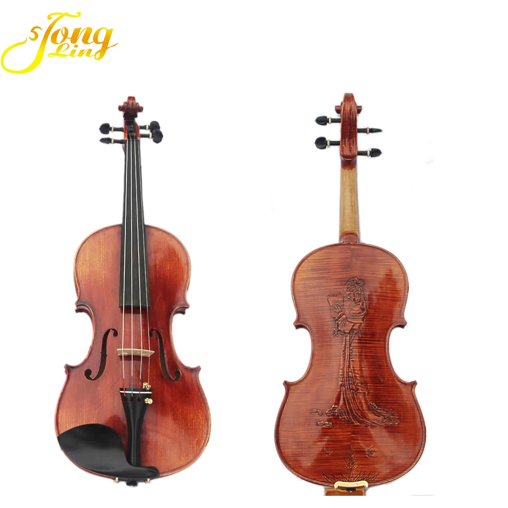 

Advanced 4/4 Full Size Distressed Acoustic Violin Premium Stringed Musical Instrument With Case For Orchestral Practice