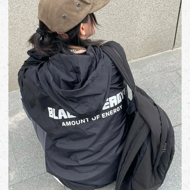 Deeptown Gorpcore Jacket Women Windbreakers Oversized Korean Streetwear College Jackets Female Japanese Style Sunscreen Coat