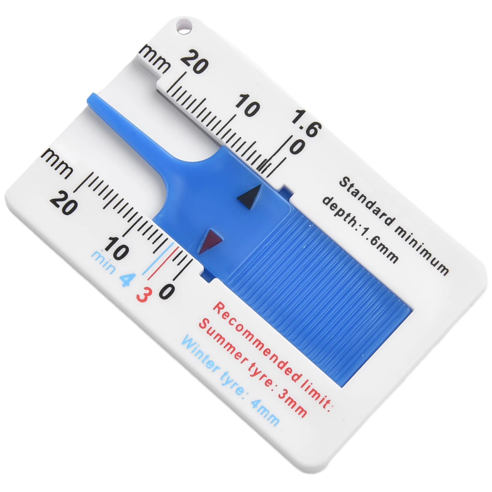 Depth Caliper Tire Tread Ruler Lightweight Plastic Pocket Size 40mm 1.57inch 65mm 2.56inch Compact Design Easy To Use