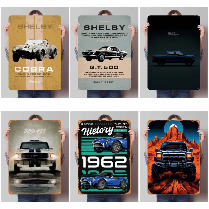 Ford Sign Cars Poster Room Decoration Retro Metal Tin Sign Plaque for Garage Wall Art Decoration Vintage Home Decor Items Men