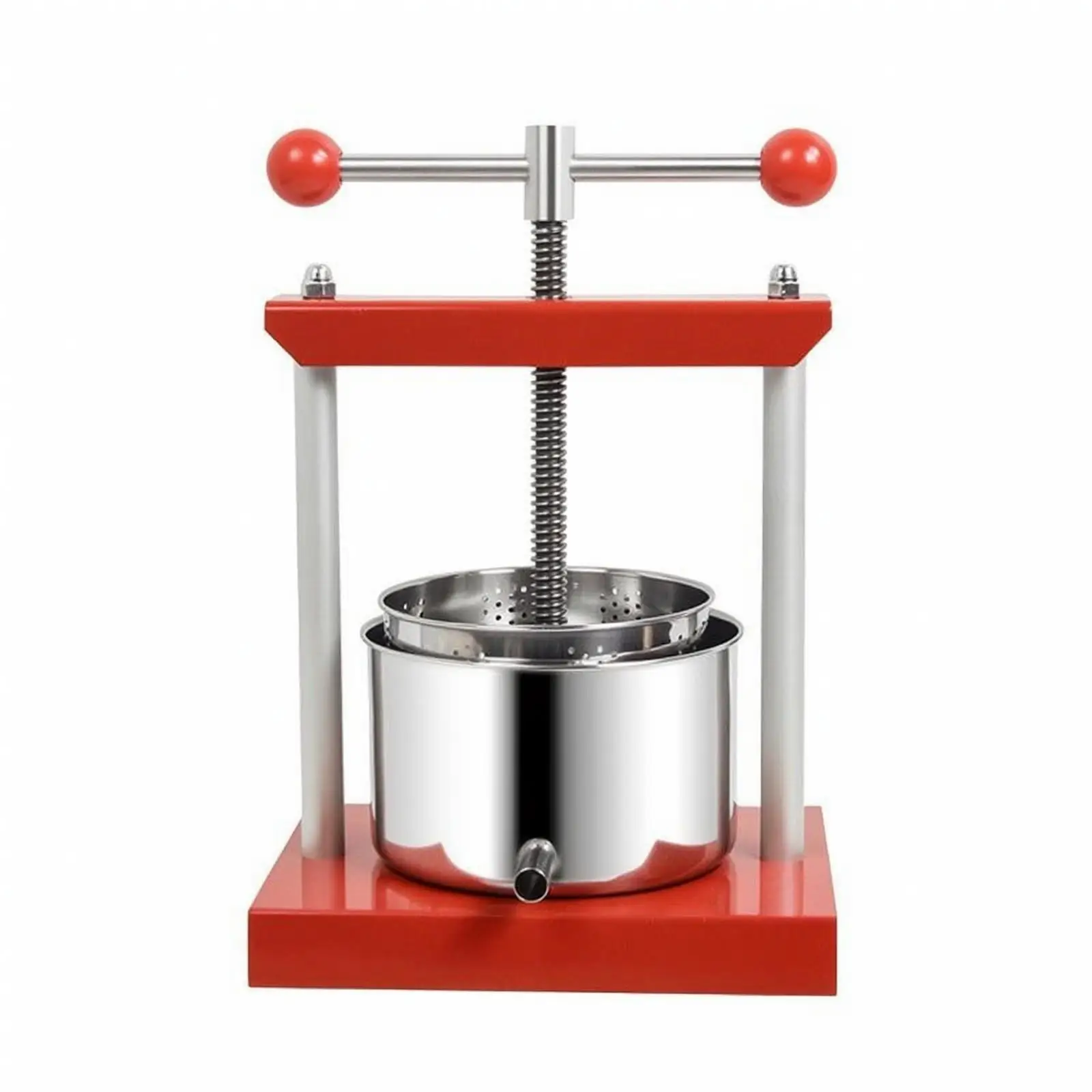 Tabletop Fermented Beverage Press Stainless Steel Manual Press Compact for Home Winemakers, Winemaking, Herbal Extraction