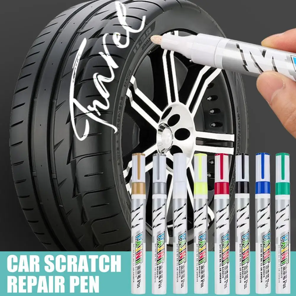 Nova pintura do carro arranhões reparação escova caneta à prova dwaterproof água preto vermelho marcador de piso automotivo caneta cuidados branco pne