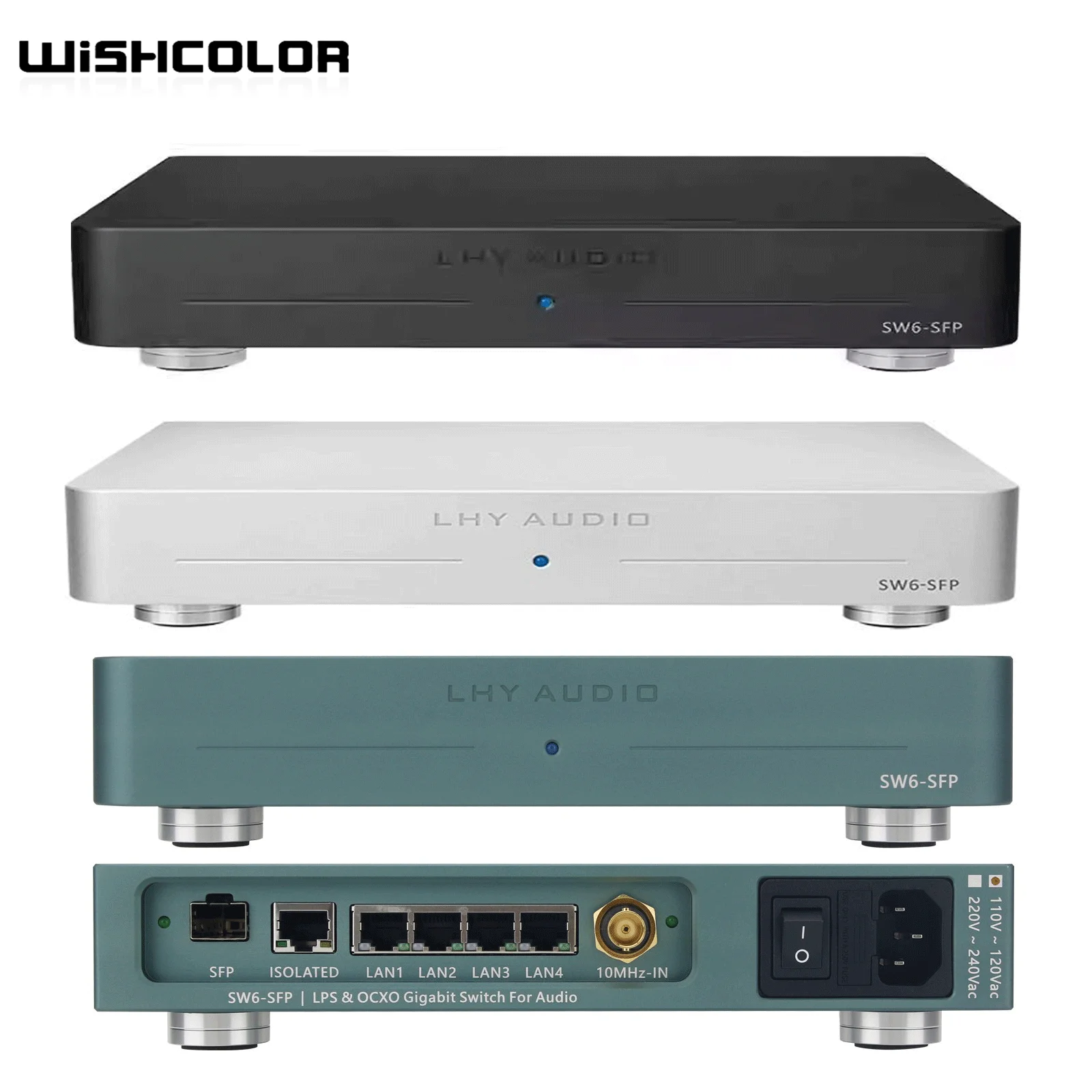 

Wishcolor New upgrade LHY Audio SW6-SFP 6-Port Hifi Audio Ethernet Switch Network Switch DC Powered with SC-Cut OCXO
