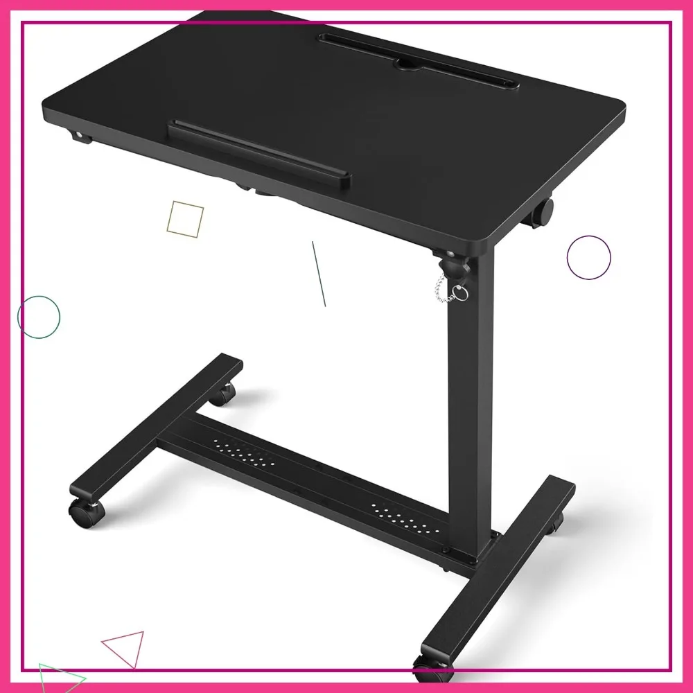 

Adjustable Overbed Table with Wheels, Portable Rolling Desk for Bed or Sofa Use