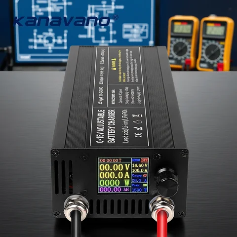 60A 100A Adjustable Battery Charger 0-15V DC 1500W Smart Charger for LiFePO4 Lithium Lead Acid Battery  Variable Power Supply