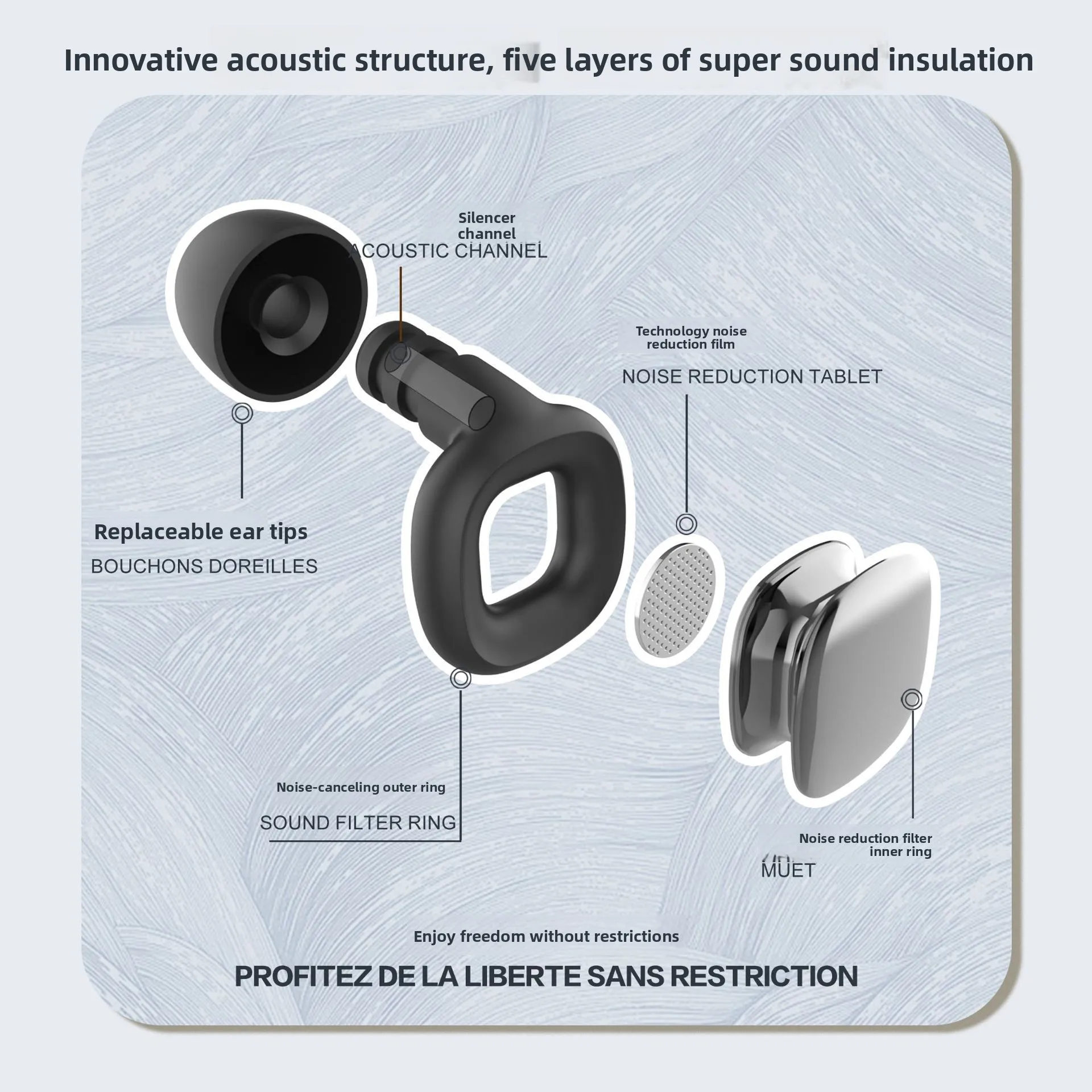2026 produk baru lintas batas, earplug peredam bising kecil yang kuat dan baru, peredam suara di saluran telinga, anti-noise, nyaman untuk tidur