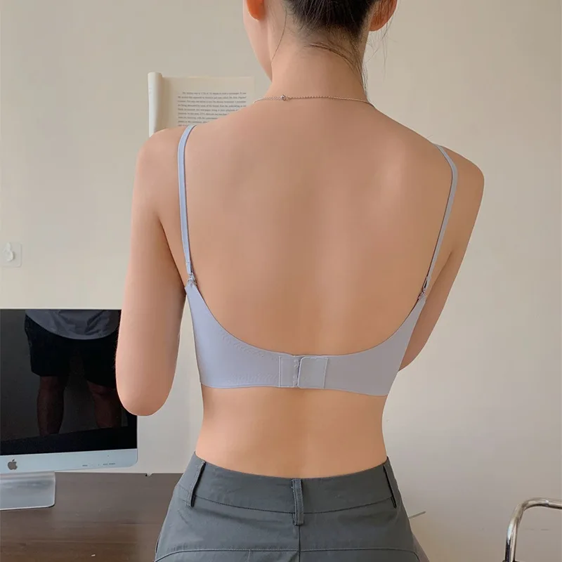 One-Piece Seamless Beautiful Back Strap Underwear Big Chest Small Breast Holding Comfortable Wireless Bra