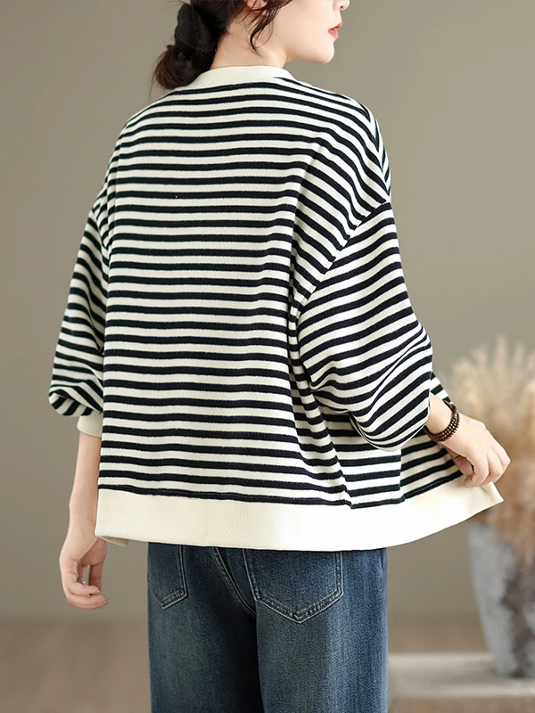 الفضة الفراء اصطف Thiened جولة Ne البلوز فضفاضة تناسب شريط منقوشة ملابس خارجية معطف شتاء جديد وصول المرأة Fas...