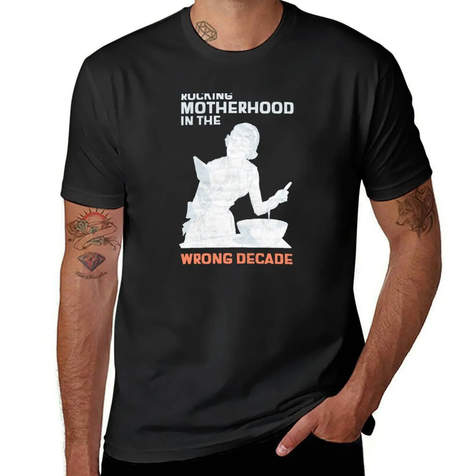 Vintage retro Mom is Rocking Motherhood, but in the wrong decade - mother's love T-Shirt sweat sports fans anime men t shirts