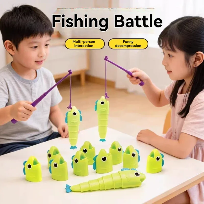 3D-Printed Cartoon Retractable Fishing Set with Hook – Fun Parent-Child Interactive Educational Board Game for Kids