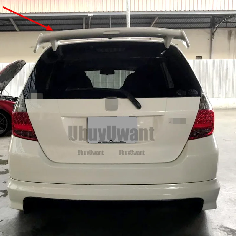 

For Honda Jazz Fit Spoiler High Quality ABS Material Car Rear Wing Primer Color Rear Spoiler 2003-2013