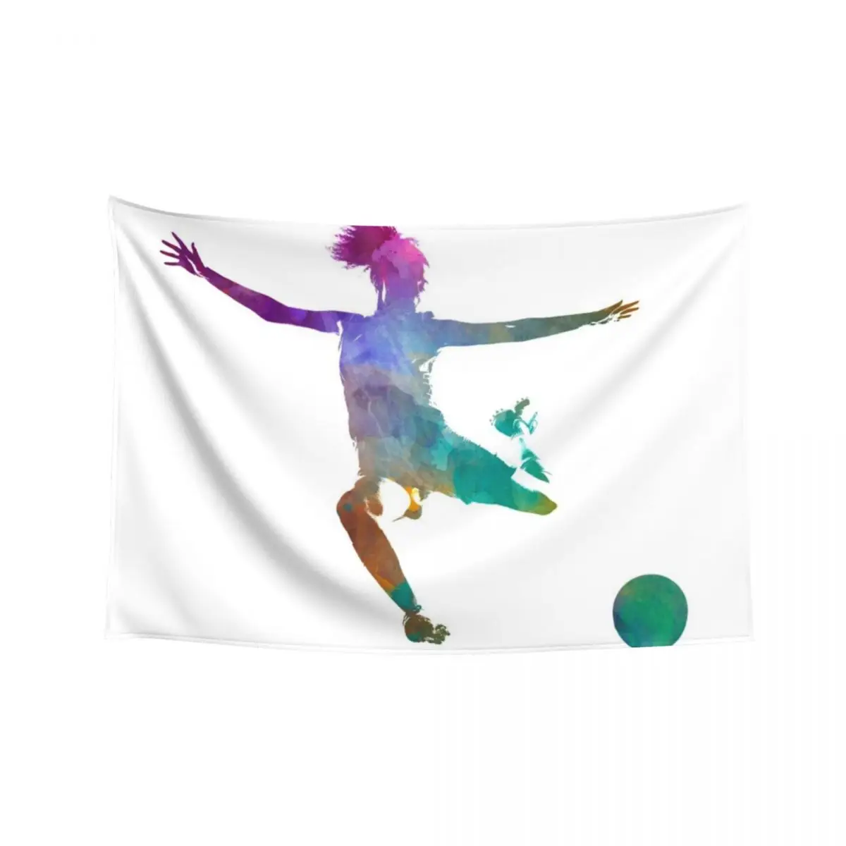 

Woman soccer player 03 in watercolor Tapestry Wall Hanging Decor Bathroom Decor Wall Coverings Living Room Decoration Tapestry