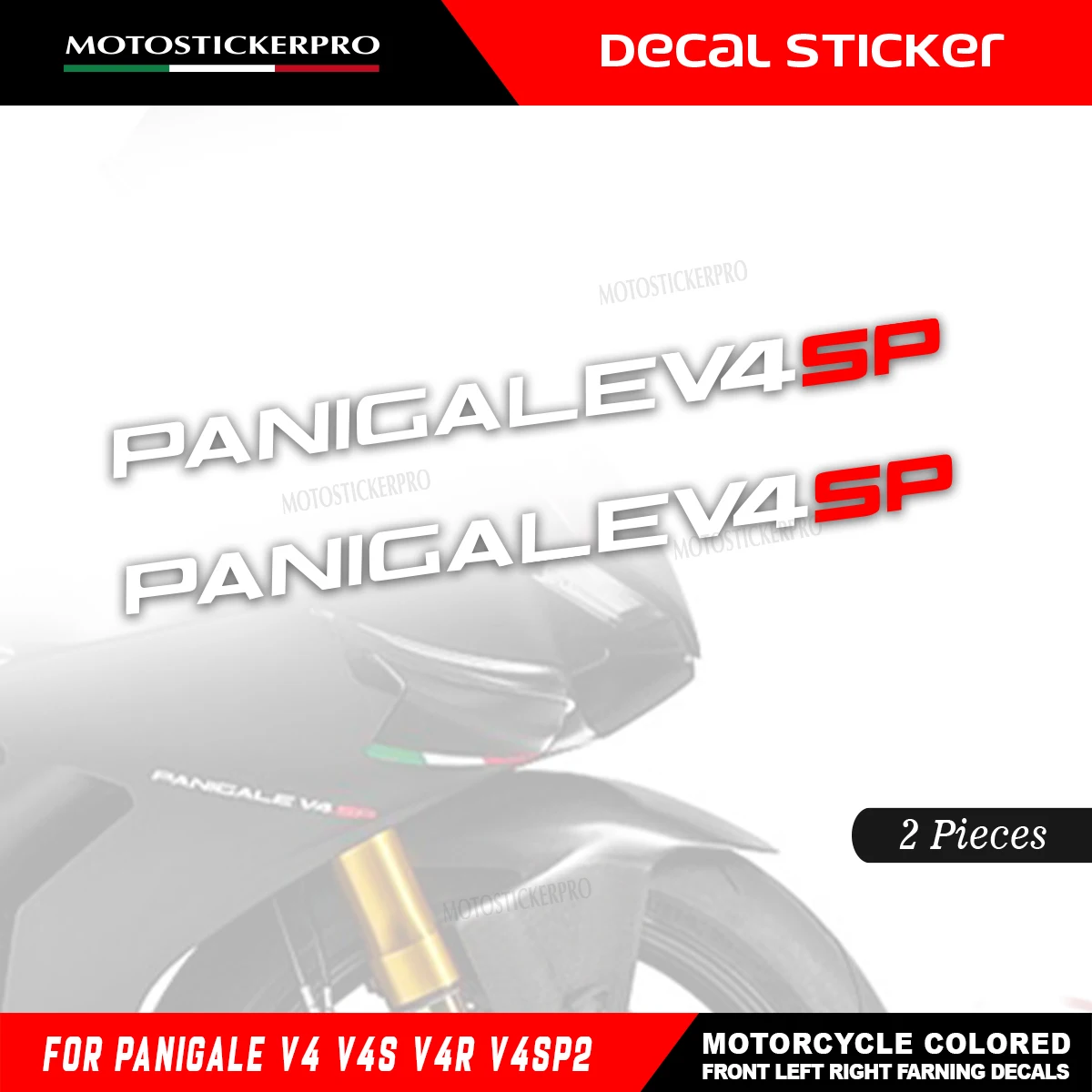 

Motorcycleq Front Left/Right Fairings Racing Decals Stickers For Ducati Panigale V4 V4R V4S V4SP Colored Fairing Style Decora