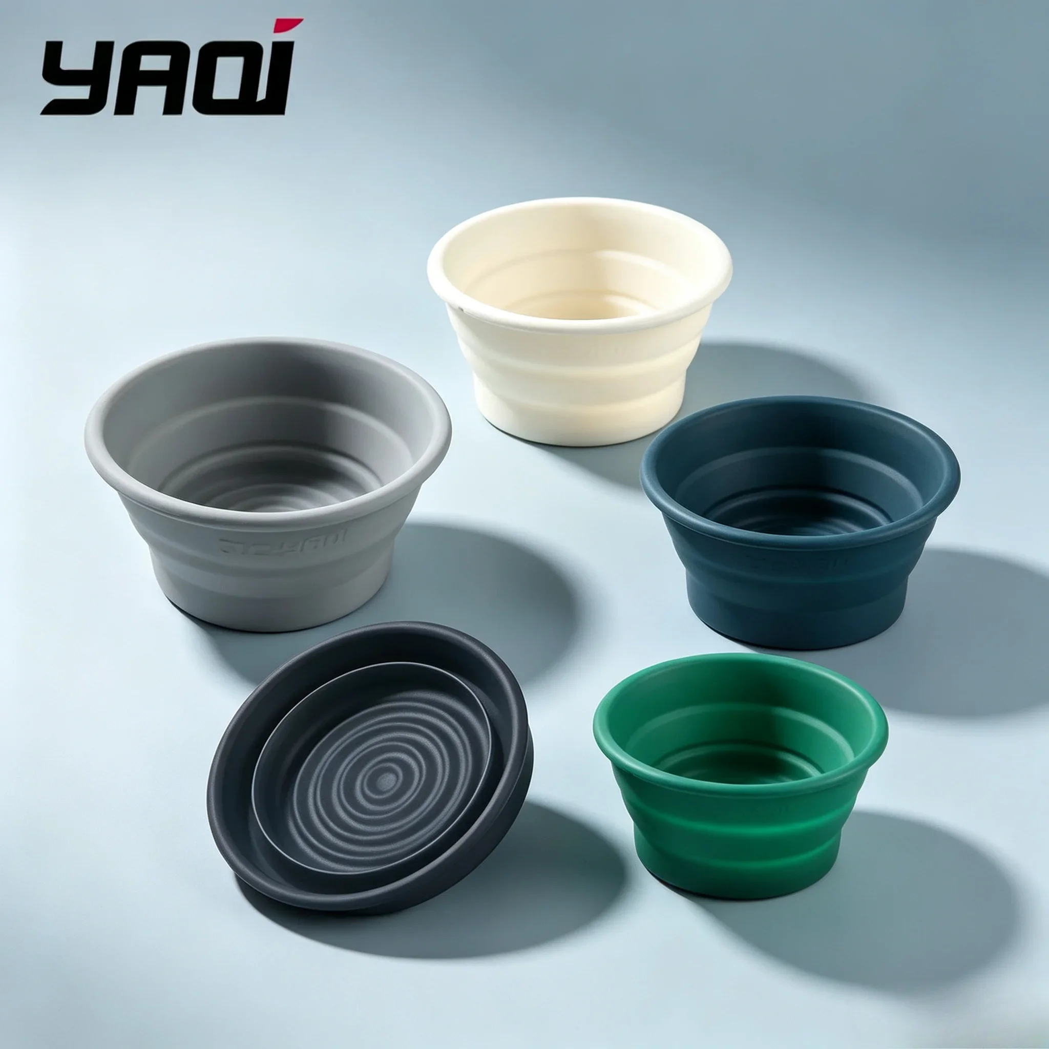 2026 High Quality Travel Clearance Face Shaving Bowl Blue Color Collapsible Silicone Yaqi Portable Shaving Bowl For Mens