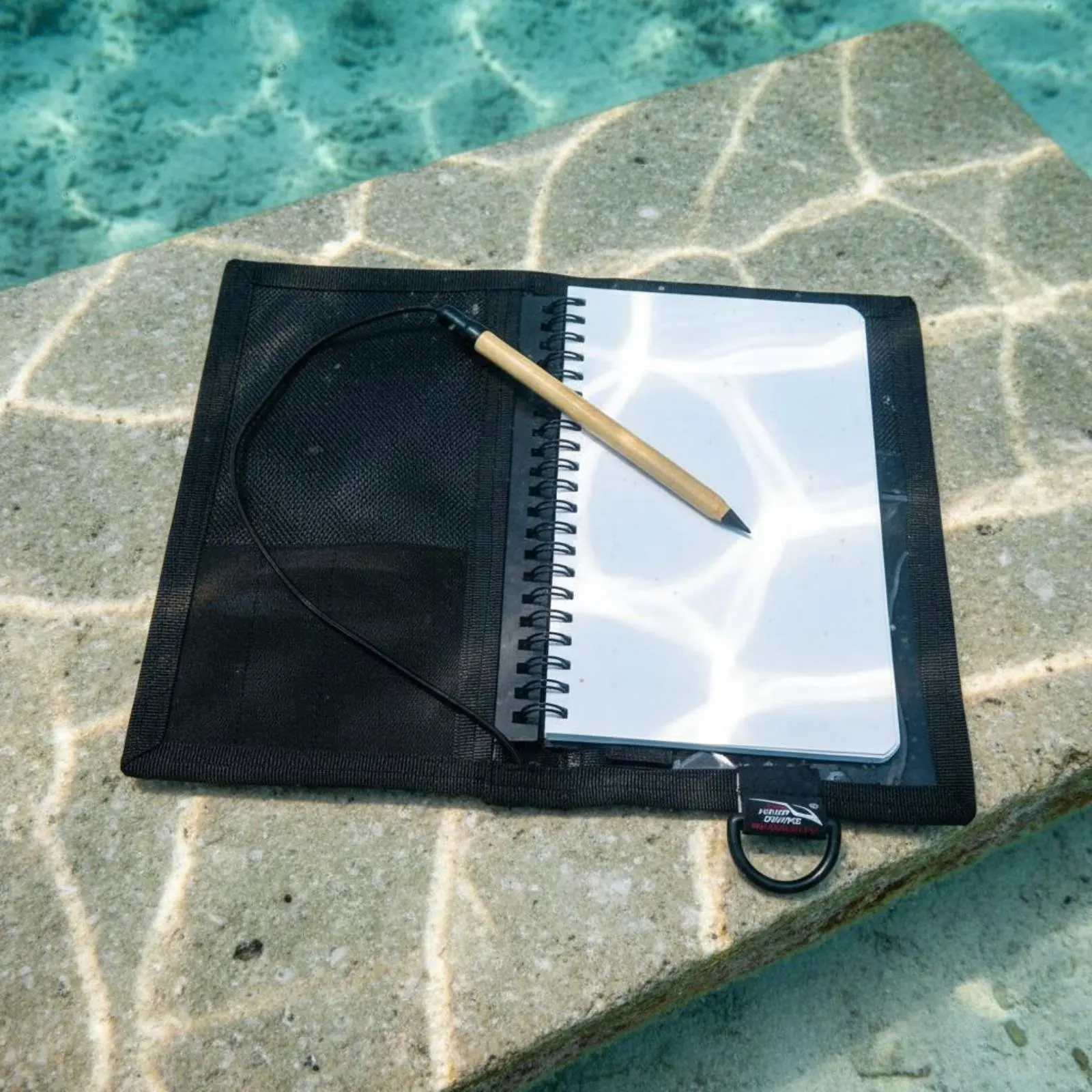 Spiral Underwater Notebook Black Textured Cover Diving Notebook Underwater Note Book Attached Writing Implement Writing Item