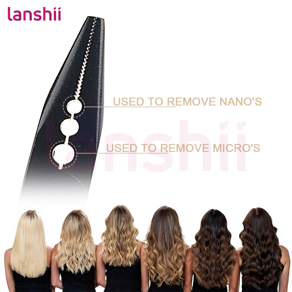 Lanshii Professional 3-Hole Hair Extension Pliers – Micro Beads & Nano Ring Installation and Removal Tool for Salon Use