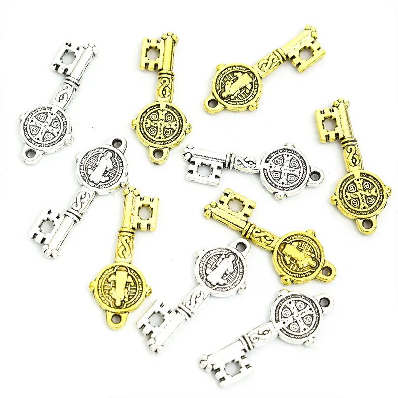 10/15/20pcs Saint Benedict Medallion Alloy Charms DIY Religious Ornaments Supplies Necklace Bracelet Cross Jesus Crafts Pendants