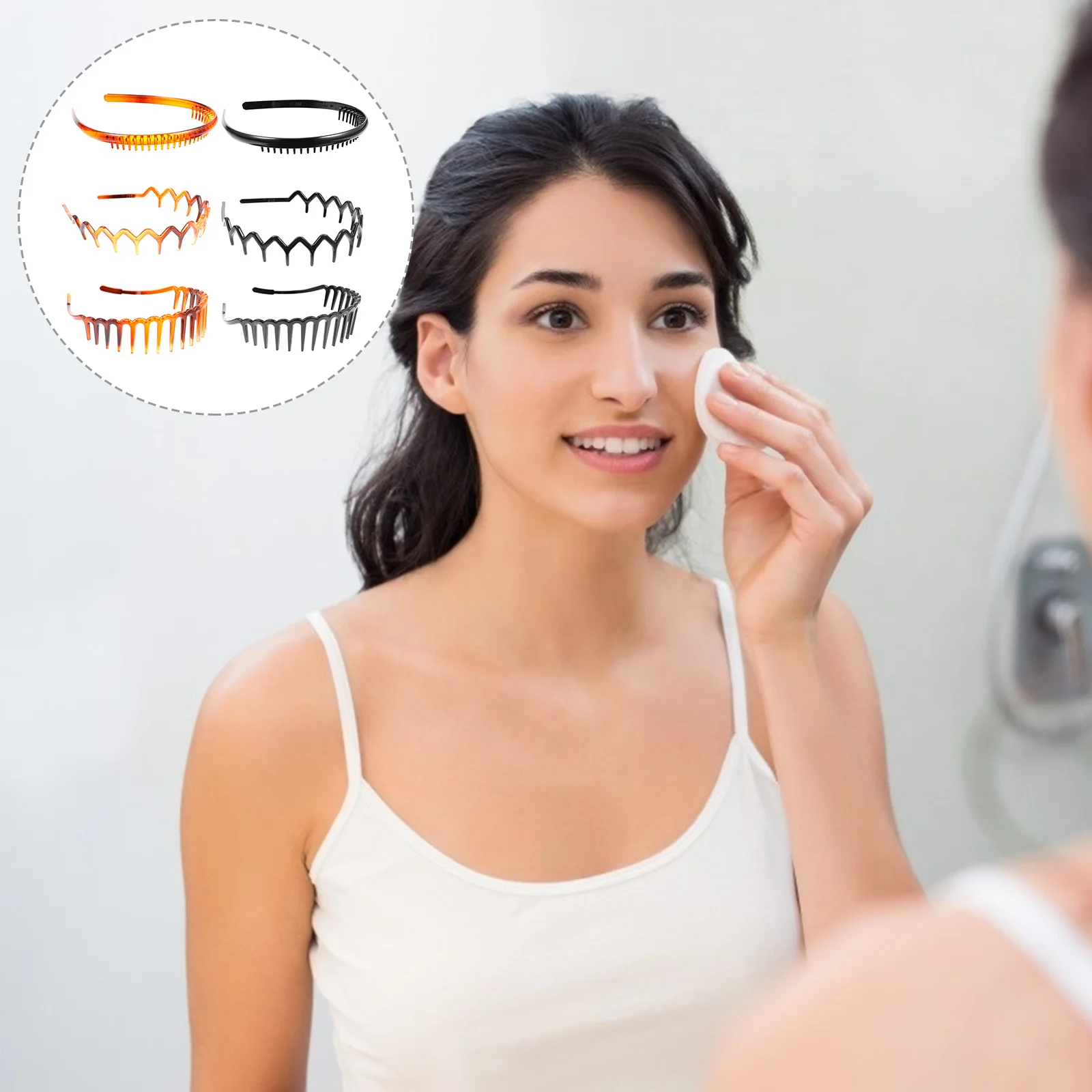 

6Pcs Antislip Wavy Toothed Hairband Comb for Sports Women Men Long Straight Curly Hair Daily Use Gift Toothed Hairband