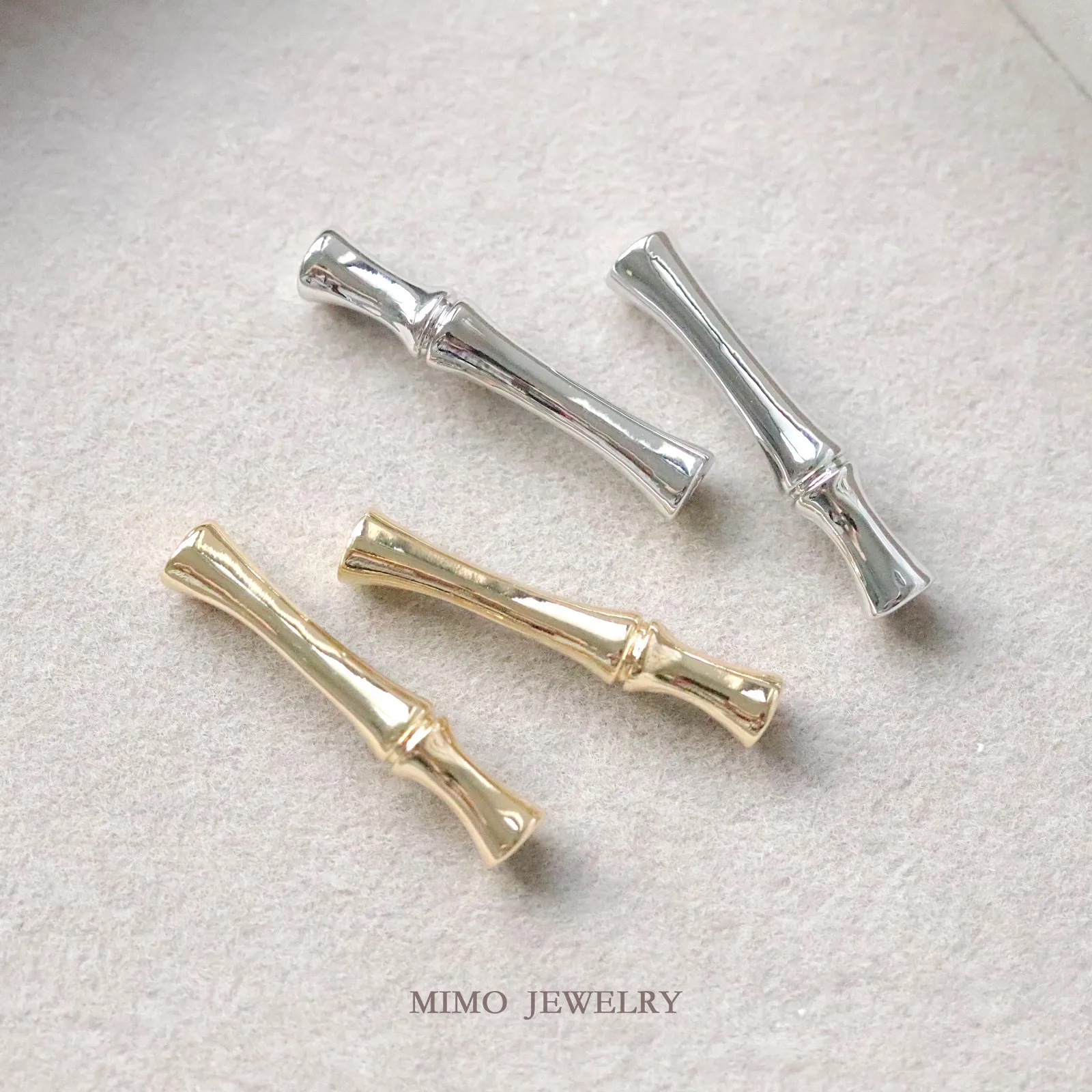 

Cold Wind Beaded Bamboo Knot Tube Necklace Bracelet Charms Pendant Supplies DIY Hand Brass Gold Plated Accessories 29.5X5.2mm