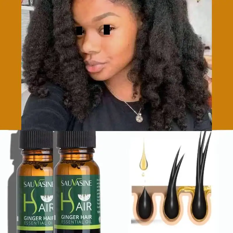 Aceite de ricino de semillas negras de jengibre, suero para el crecimiento del cabello, cabello grueso, aceite para el cabello a base de hierbas de crecimiento rápido, crecimiento para la caída del cabello más grueso y completo