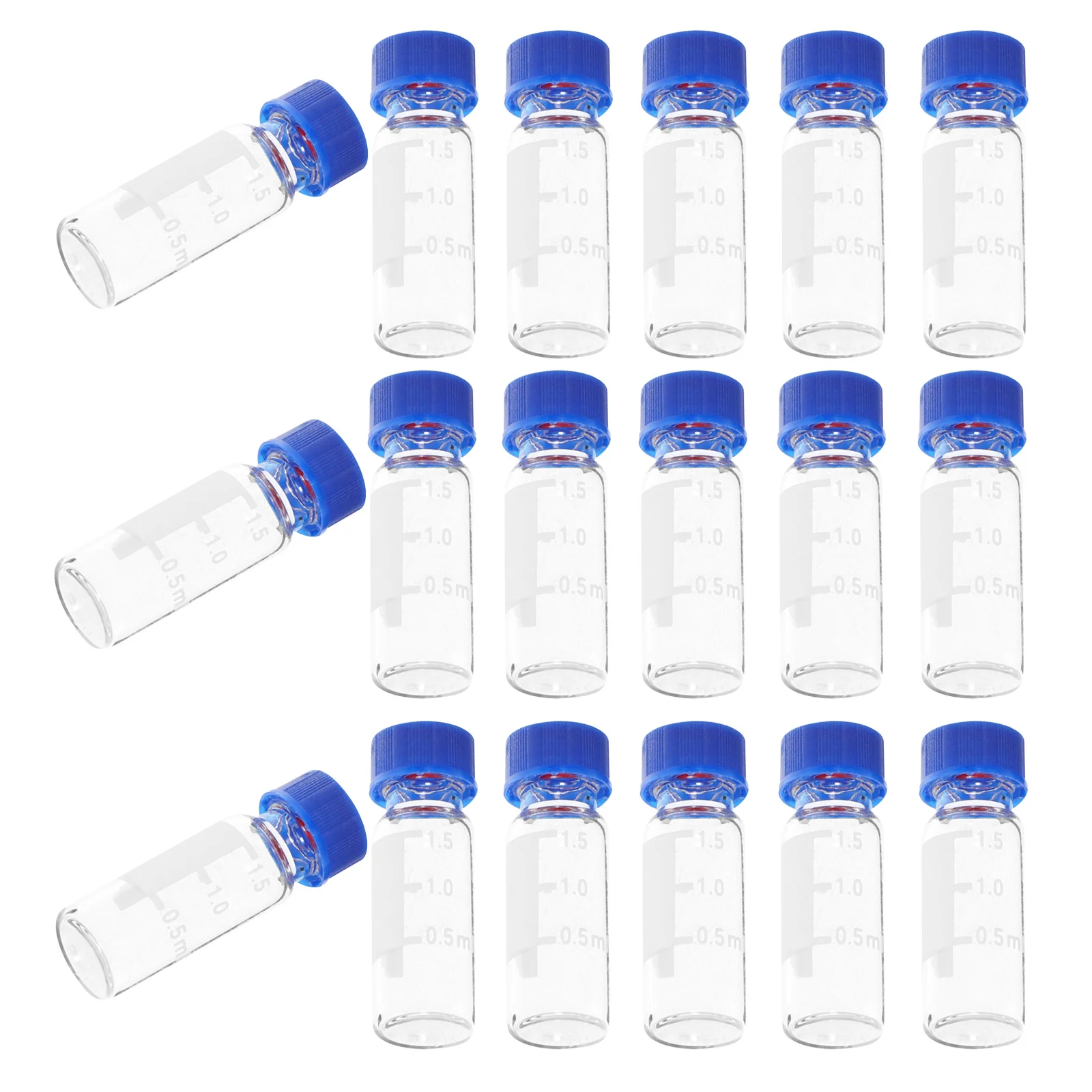 100Pcs 2Ml Tiny Glass Bottles with Lids Sampling Vials Set Transparent Leak Proof for Accurate Lab Experiments and Analysis