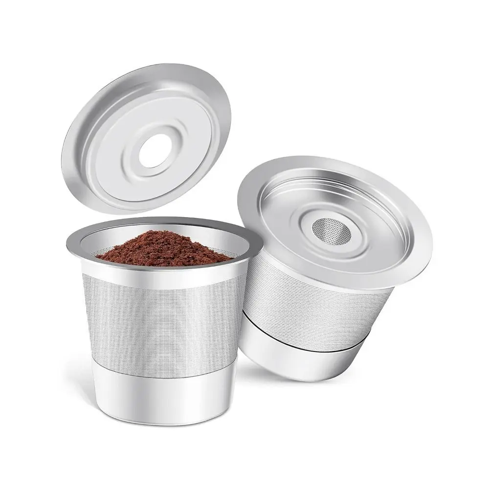 Stainless Steel Reusable K Cups with Lids Easy To Clean Refillable Coffee Pod Anti-rust Sturdy Coffee Capsule Cup Home