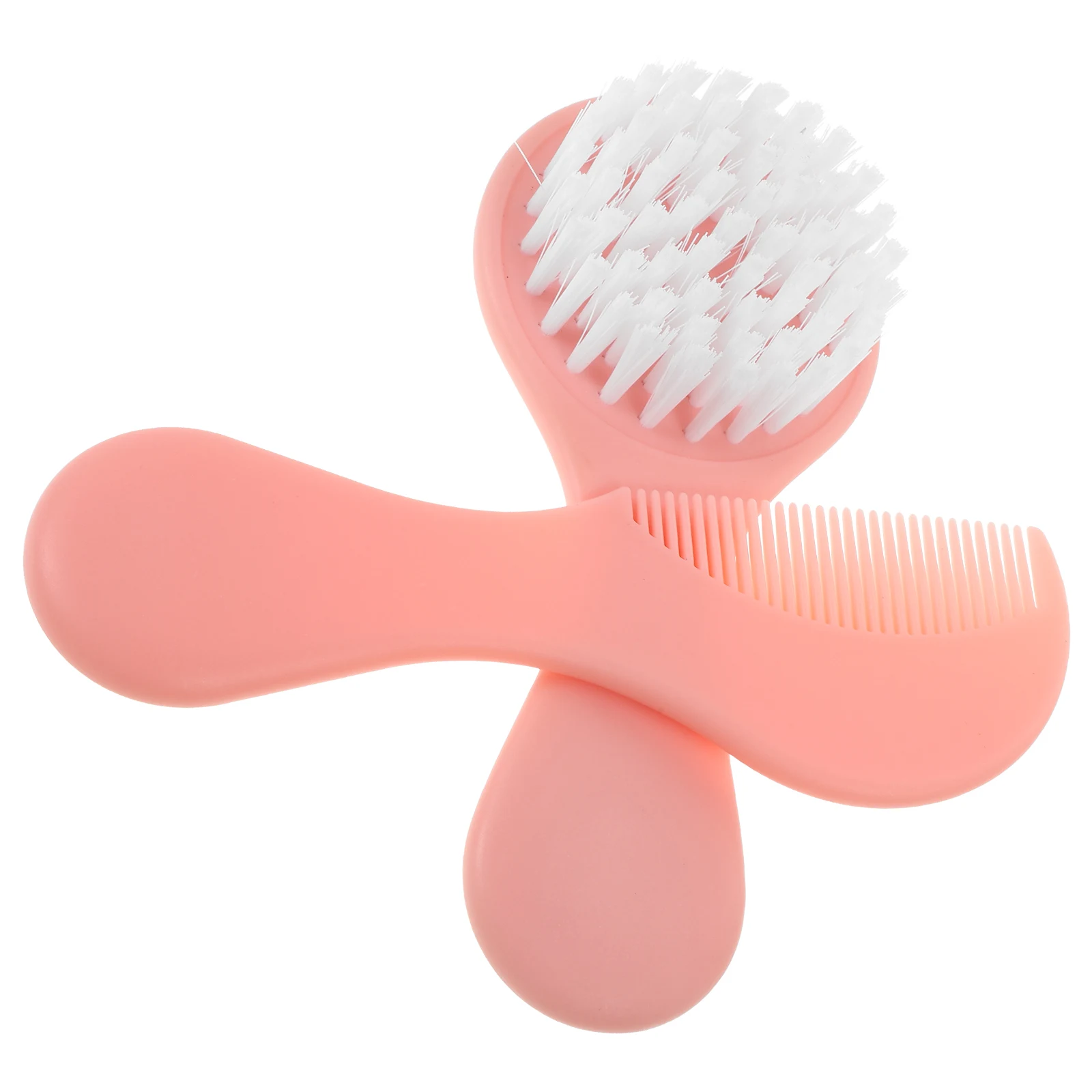 

Baby Comb Set Pink Plastic Newborn Hair Care Tools Baby Shower Brush Toddler Grooming Kit Fine Hair Combs Gentle Dandruff