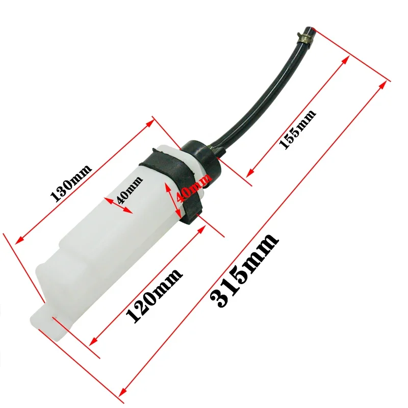 Plastic Motorcycle Engine Water Tank Antifreeze Overflow Bottle Kettle for BOSUER M2 M4 M6 KEWS K16 KAYO K6 T6 130 x40x40mm