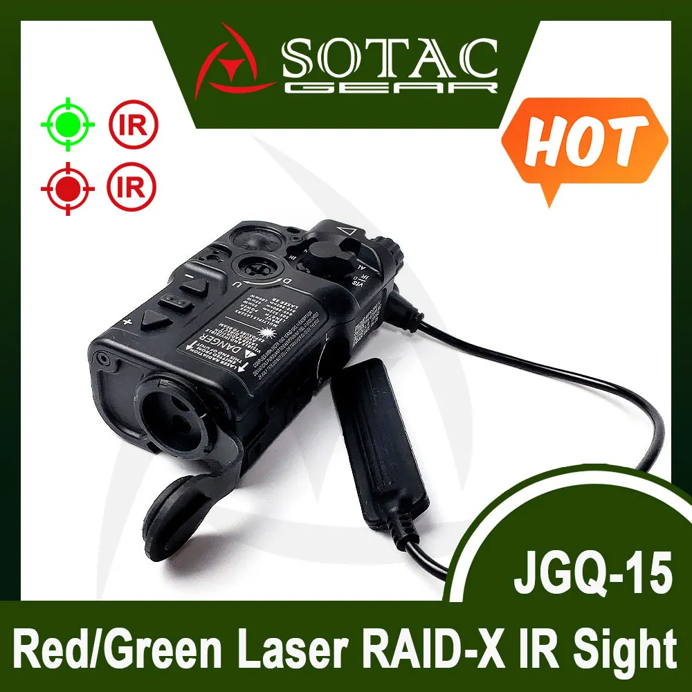 

SOTAC 2024 New Outdoor Flashlight Ver Hunting Rifle RAID-X Red VIS Laser+IR Laser with Switch Outdoor Accessories