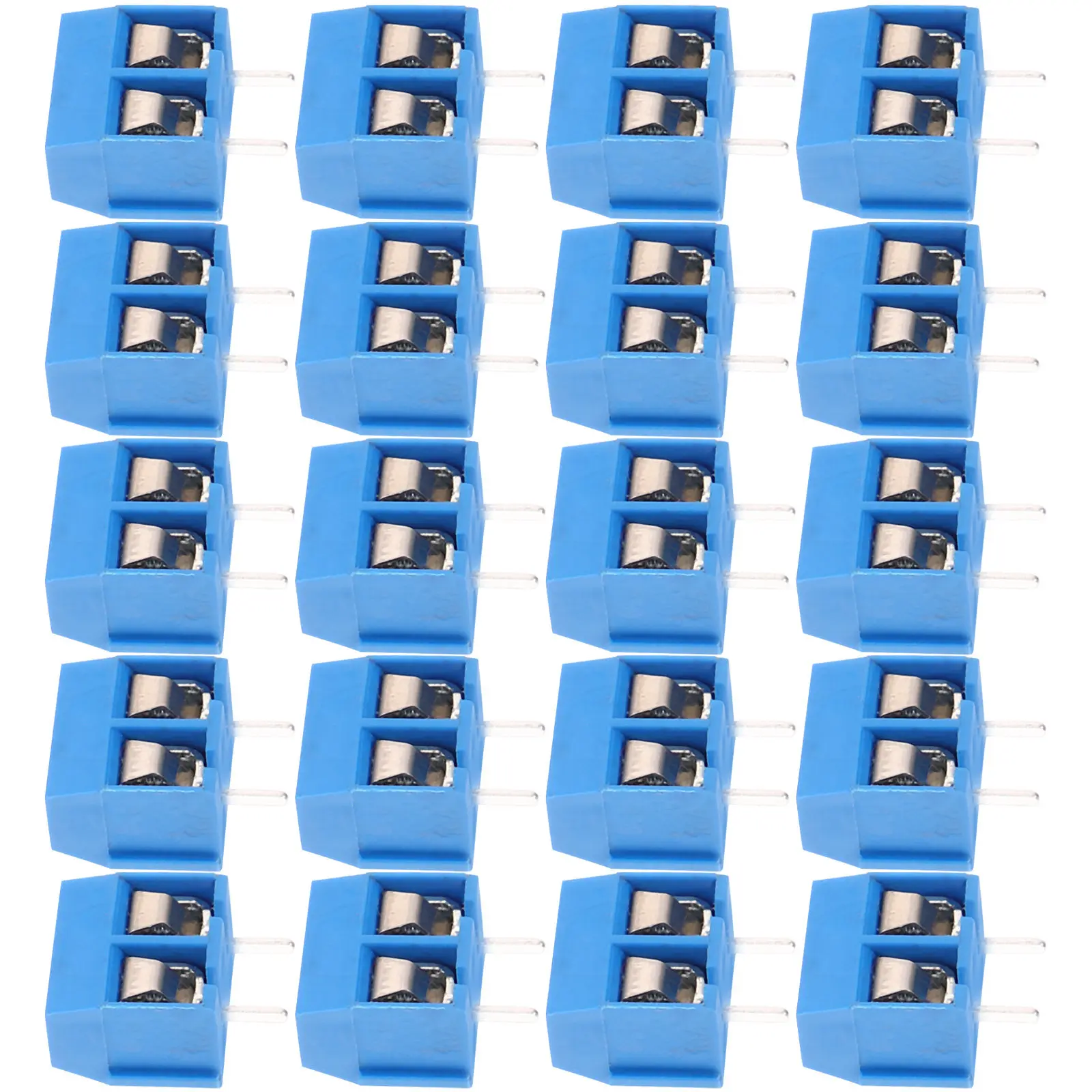 Screw Terminal Block 2 Pin PCB Connector 5 Point 08 mm Pitch Straight Pin Electrical Terminal Strip 100 Pieces