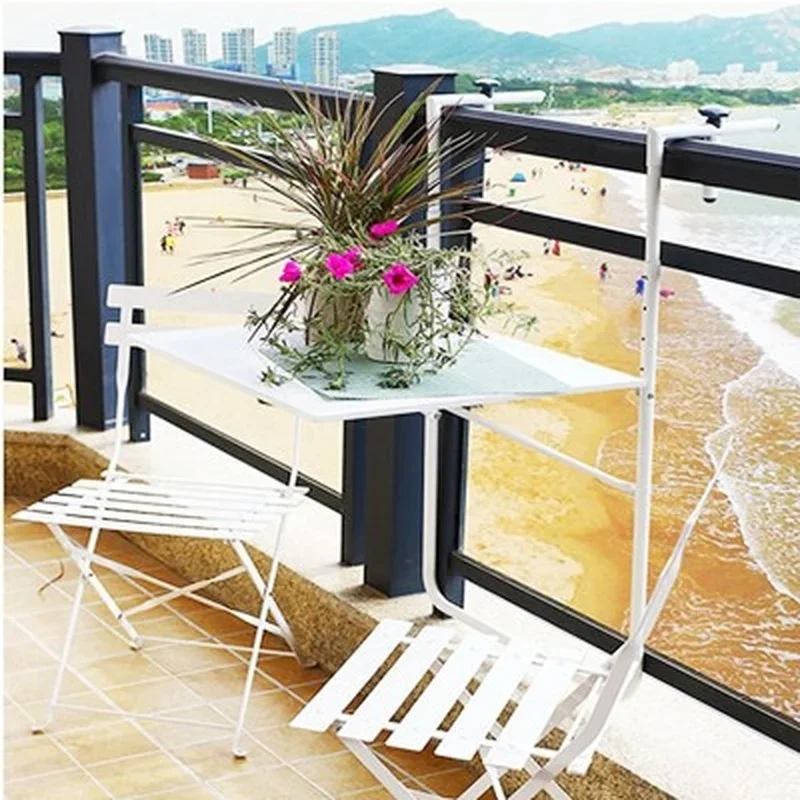 Healthy Environment-Friendly Balcony Railing Hanging Table Modern Corrosion-Resistant Rust-Proof Folding Compute Desk