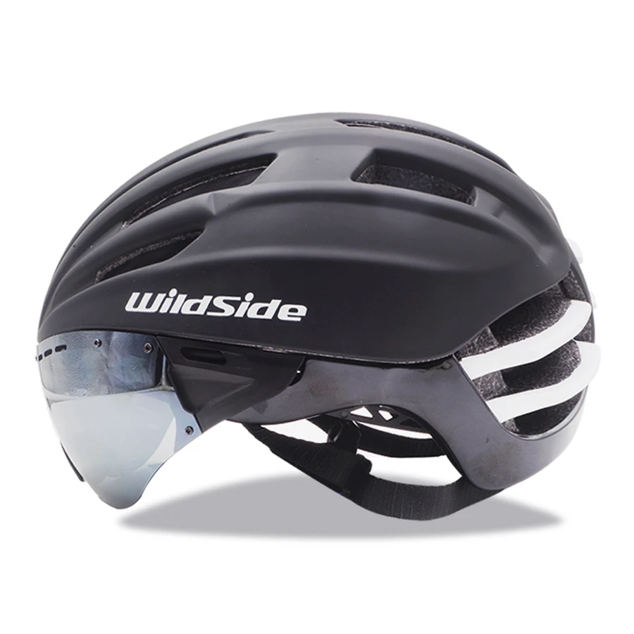 Wildside Speed Master Bicycle Helmet Casco Ciclismo Removable Lens Goggle TT Adults Riding Helmet For MTB Road Bike Racing Helme
