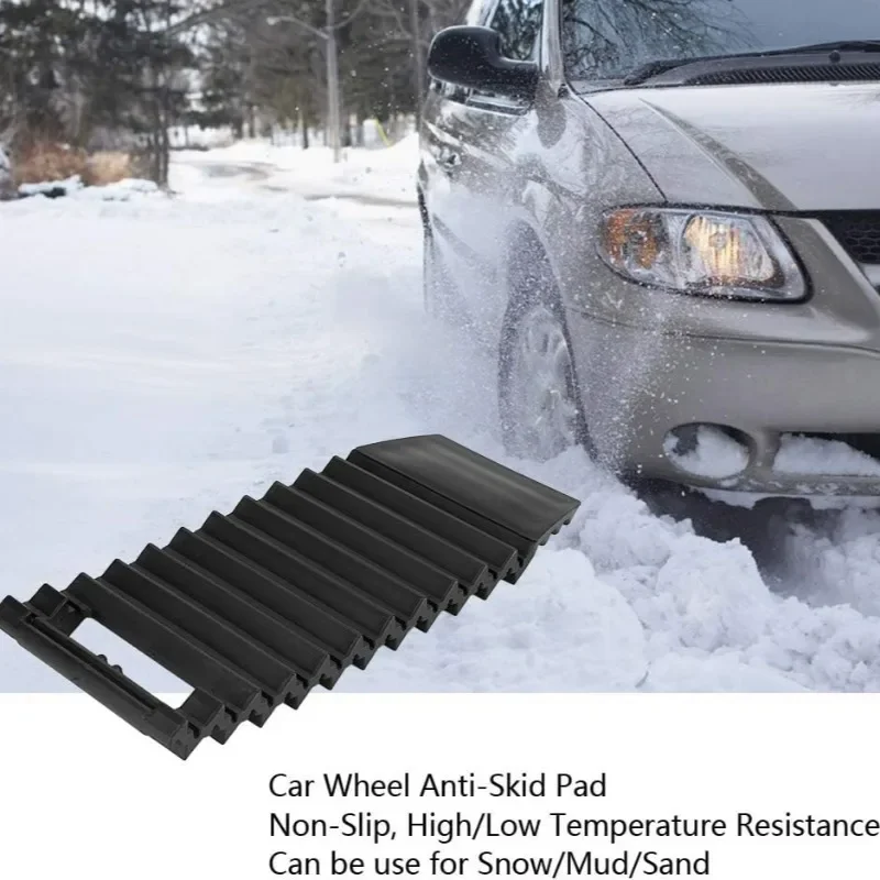 4PCS Universal Portable Non-Slip Sturdy Car Wheel Anti-Skid Pad Non-Slip Emergency Tire Traction Mat Plate for Snow Mud Ice Sand