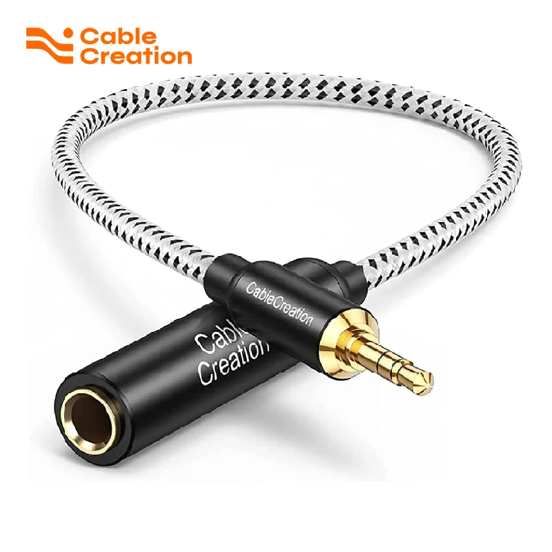 

CableCreation 1/4 to 1/8 Headphone Aux Adapter 0.3m, TRS 6.35mm to 3.5mm Audio Adapter Cable